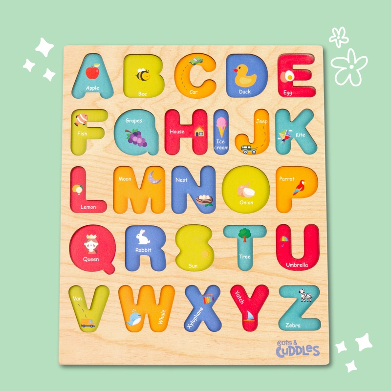 Wooden Alphabet Board for Kids (1-3 Years)