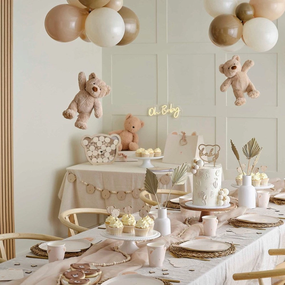 Wooden Teddy Bear Cake Topper