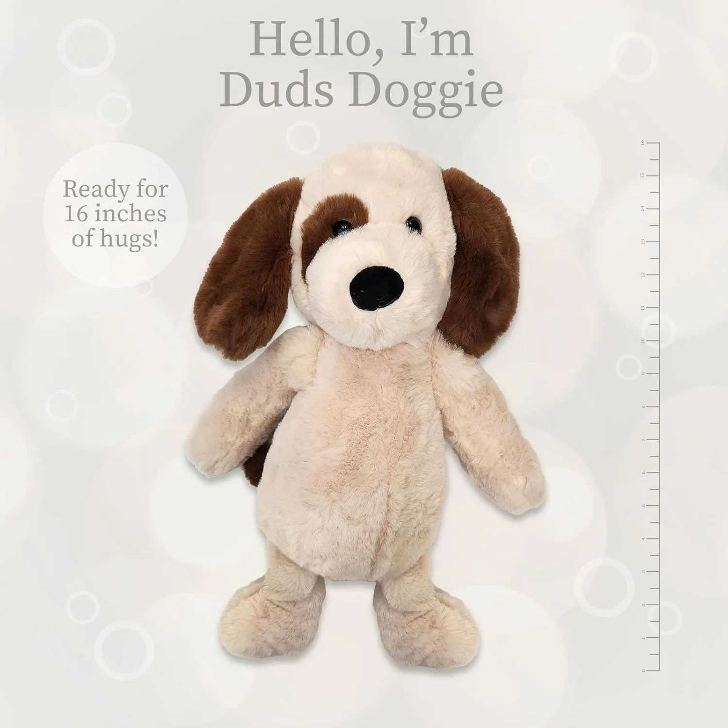 World's Softest Plush Duds Doggie, Lushee, Large, 16" Stuffed Animal for Baby, Toddler, Kids, Adults - Soft, Huggable Stuffed Dog- Adorable Toy Made from Kid-Friendly, Quality Materials