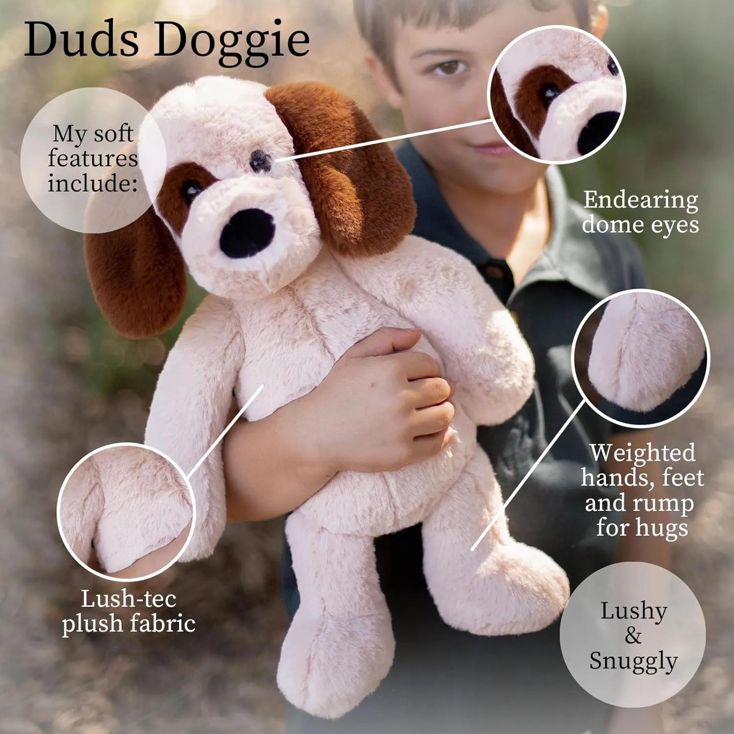 World's Softest Plush Duds Doggie, Lushee, Large, 16" Stuffed Animal for Baby, Toddler, Kids, Adults - Soft, Huggable Stuffed Dog- Adorable Toy Made from Kid-Friendly, Quality Materials