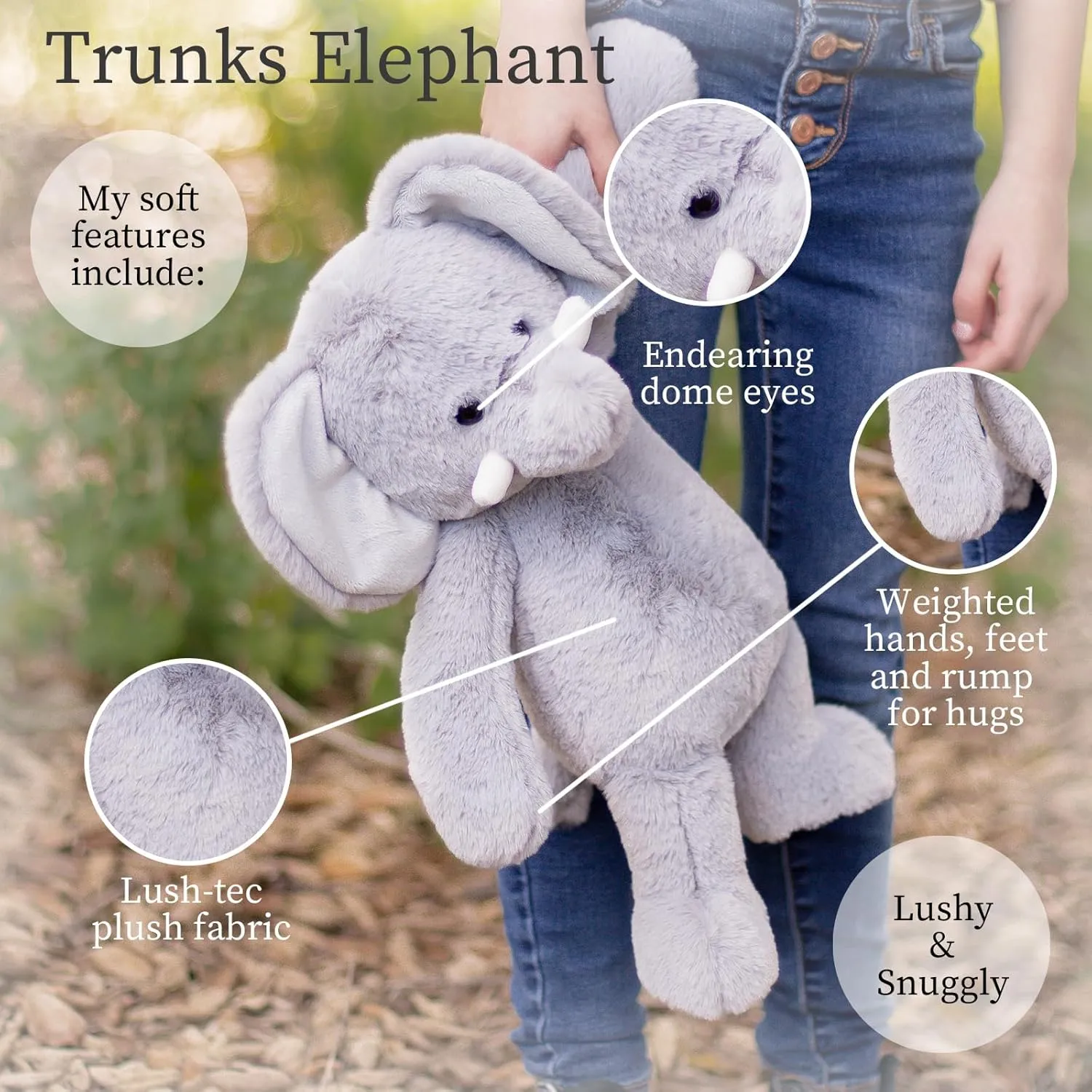 World's Softest Plush Elephant, Lushee, Large, 16" Stuffed Animal for Baby, Toddler, Kids, Adults - Elephant Plush Toy-Adorable Toy Made from Kid-Friendly, Quality Materials