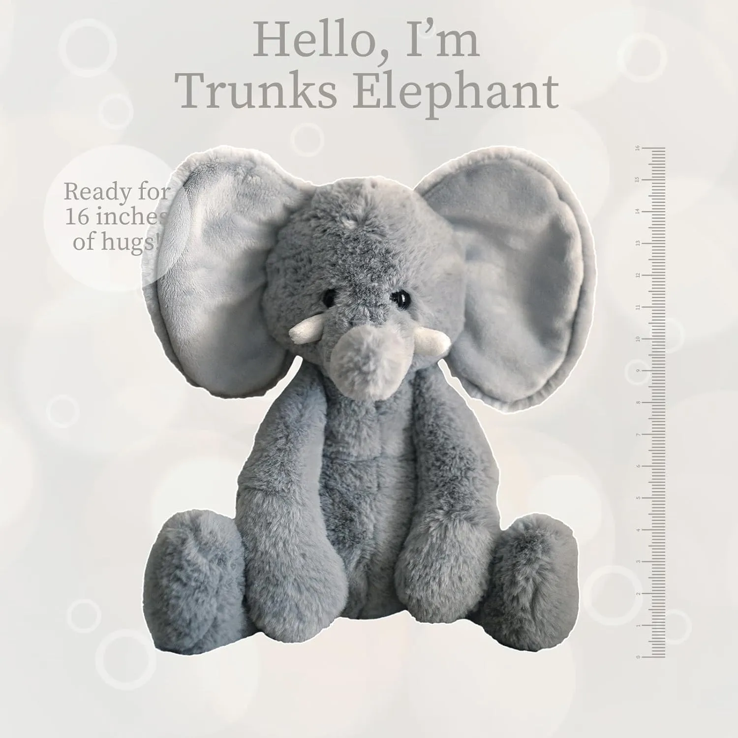 World's Softest Plush Elephant, Lushee, Large, 16" Stuffed Animal for Baby, Toddler, Kids, Adults - Elephant Plush Toy-Adorable Toy Made from Kid-Friendly, Quality Materials