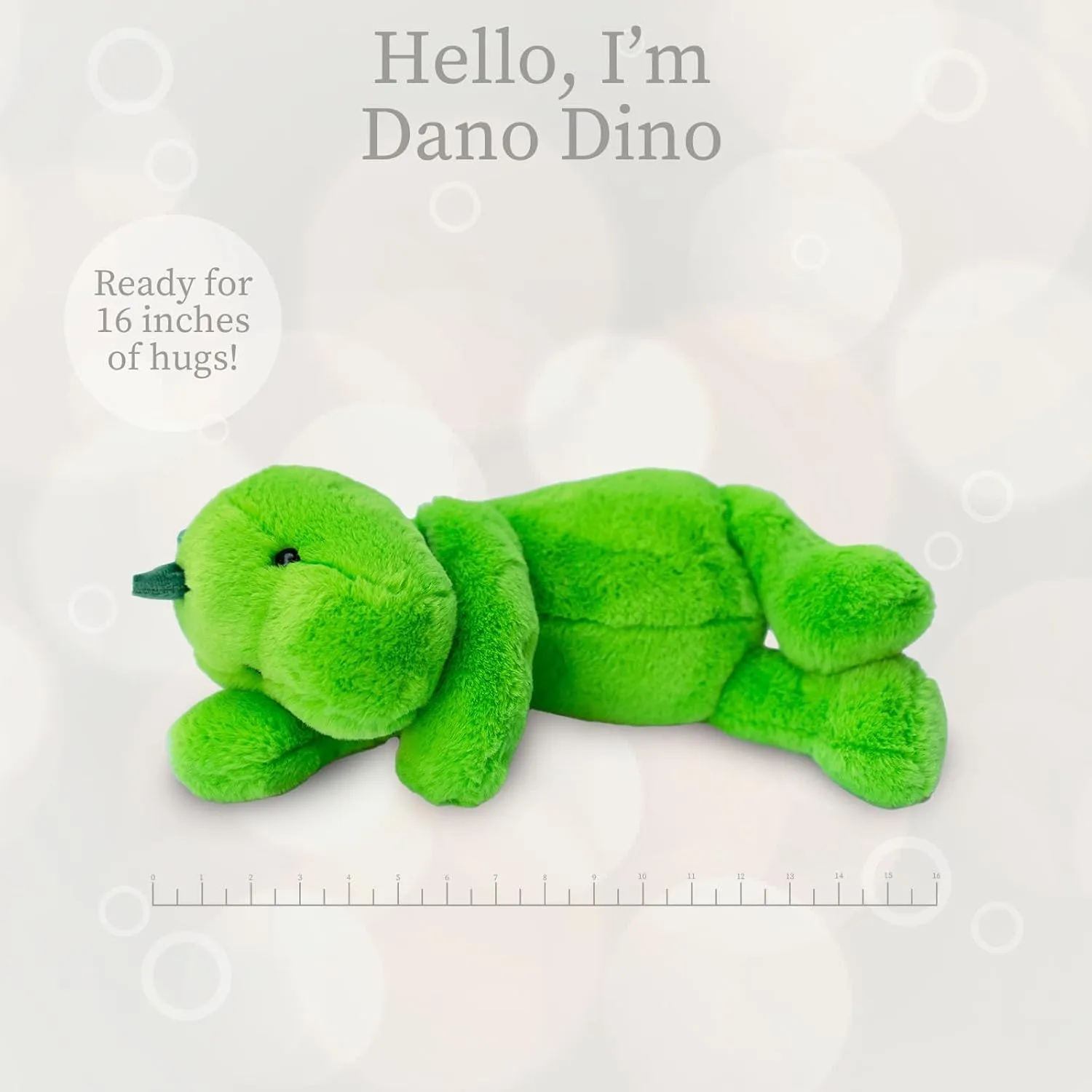World's Softest Plush Green Dinosaur, Lushee, Large, 16" Stuffed Animal for Baby, Toddler, Kids, Adults - Dinosaur Plush Toy-Adorable Toy Made from Kid-Friendly, Quality Materials