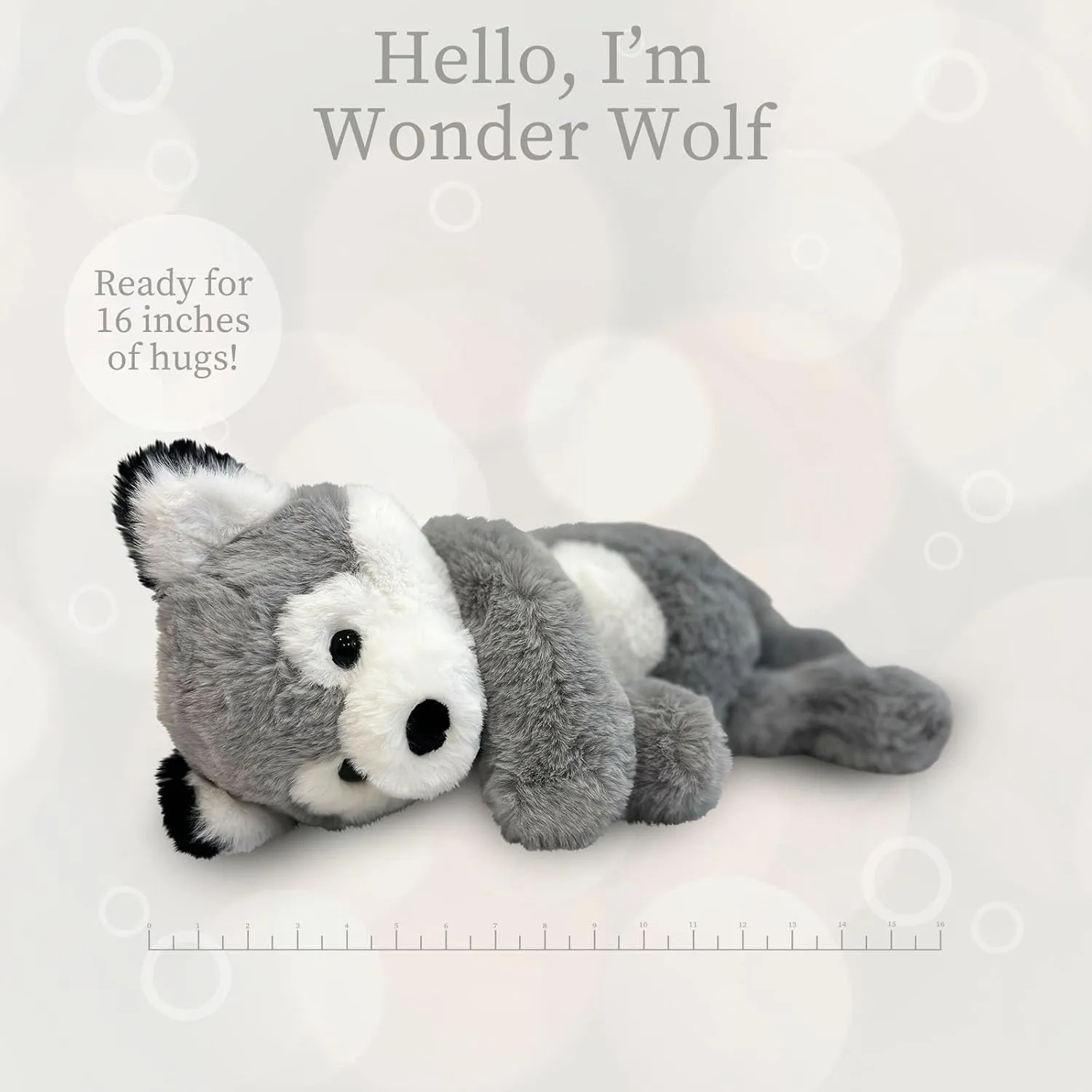 World's Softest Plush Wonder Wolf, Lushee, Large, 16" Stuffed Animal for Baby, Toddler, Kids, Adults, Wolf Plush Toy Soft, Huggable Wolf Adorable Toy Made from Kid-Friendly, Quality Materials