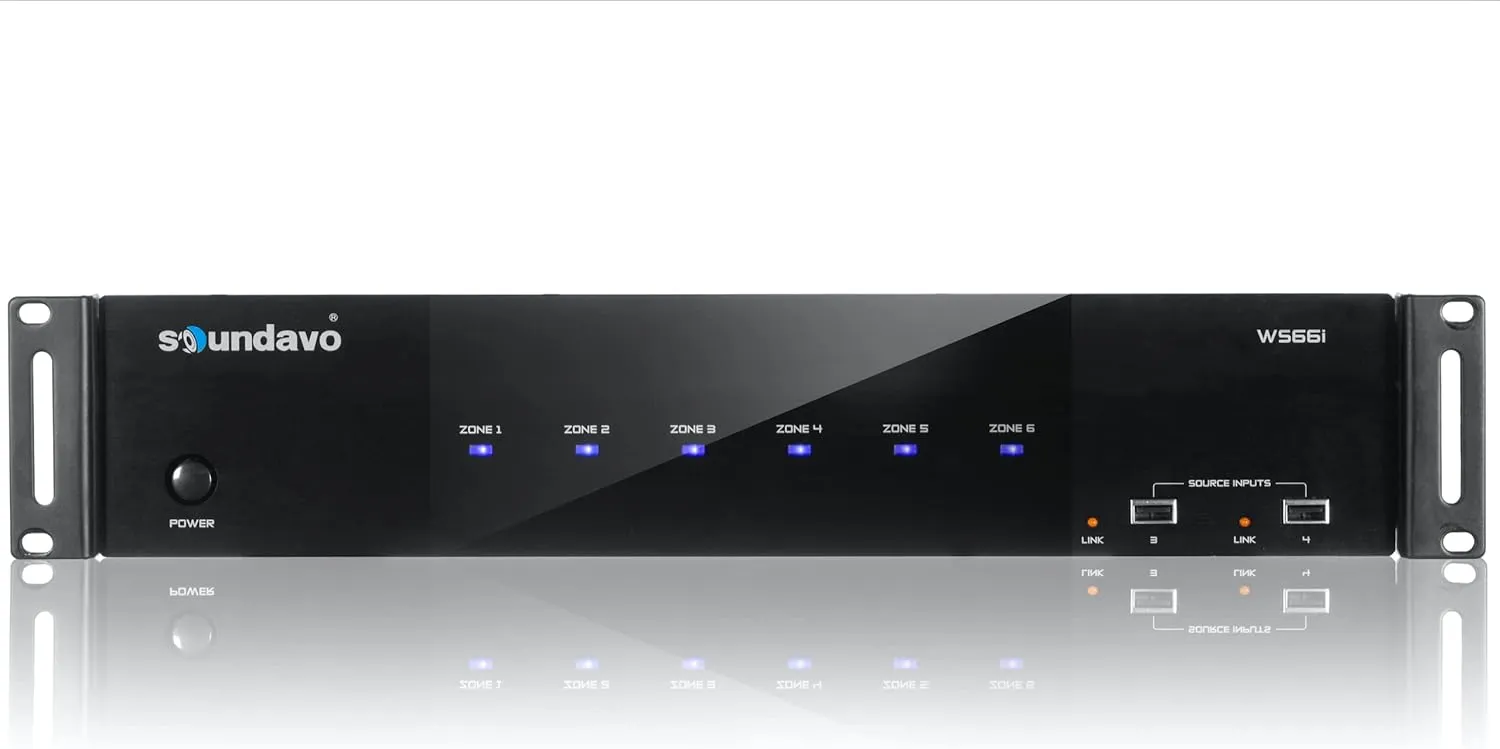 WS66i (KIT-Package)- 6 Source x 6 Zone Multi-Room Audio Amplifier | Wirelessly App Controlled   2 Streamers | Compatible with Airplay, Spotify Connect, USB, DLNA