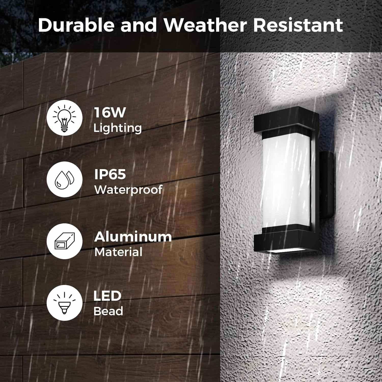 XMCOSY  Outdoor Wall Lights, 2100LM Smart LED Porch Lights Outdoor, RGBCW Exterior Lighting Sconce, Wi-Fi Control, Compatible with Alexa, IP65 Waterproof, 2 Pack