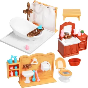 Yardwe 1 Set Mini Dollhouse Bathroom Furniture Doll Bath Accessories for Creative Decoration Play Present for Compact Realistic Design for Imaginative Play