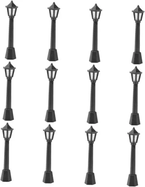 Yardwe 3sets Compact Plastic Miniature Street Light Model Playing House Light Lightweight and 12pcs*3