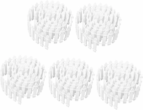 Yardwe 5pcs Miniature Fairy Garden Fence White Plastic Picket Fencing Ornament for Dollhouse for DIY Crafts and Flowerpot Decoration Weather Resistant Landscape Border Edging
