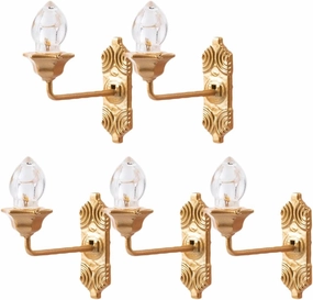 Yardwe Vintage DIY Dollhouse 1 12 Dollhouse Miniature LED Wall Light Lamp 5pcs Dollhouse LED Wall Sconces 1: 12 Scale Wall Lamp Mini Wall Lamp Models