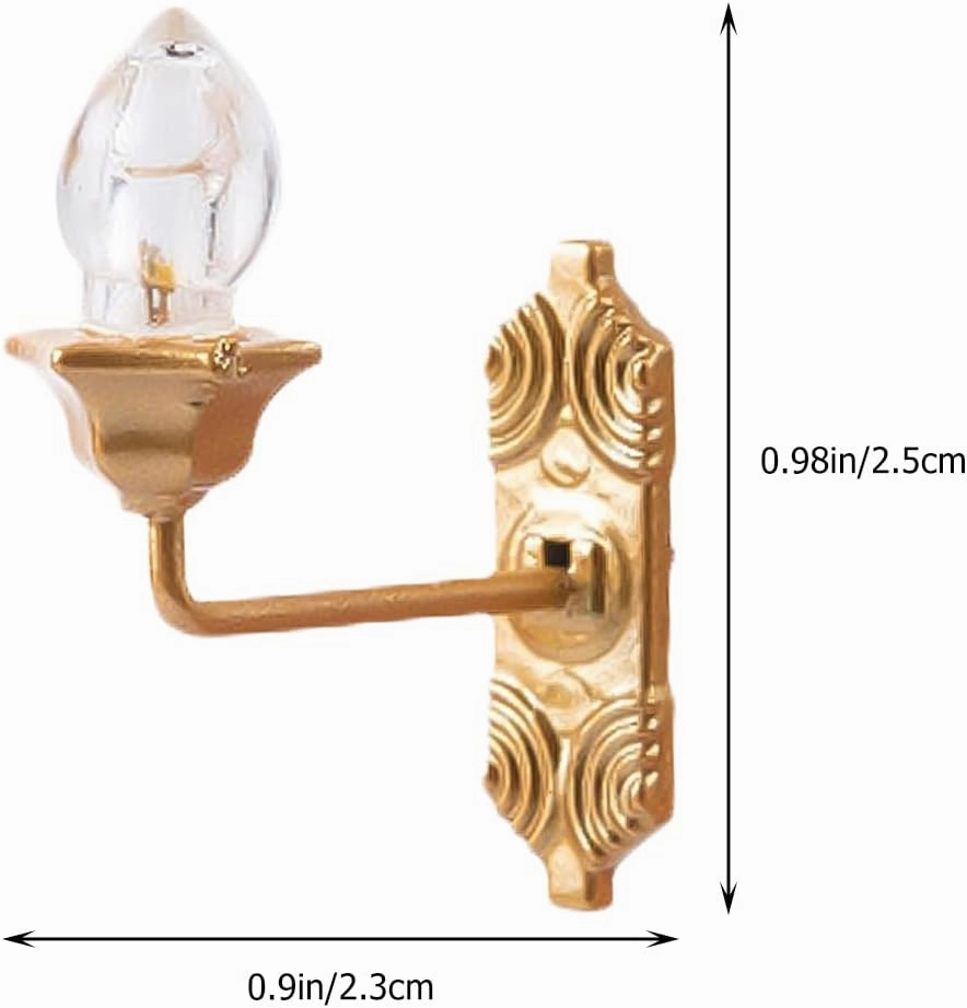 Yardwe Vintage DIY Dollhouse 1 12 Dollhouse Miniature LED Wall Light Lamp 5pcs Dollhouse LED Wall Sconces 1: 12 Scale Wall Lamp Mini Wall Lamp Models