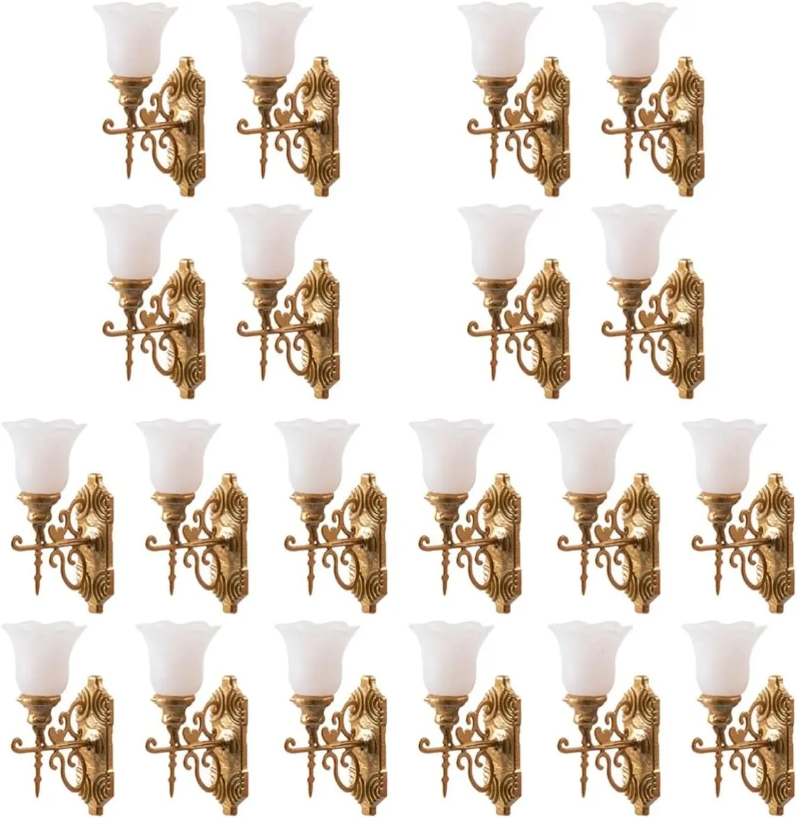 YARNOW 20 Pcs Miniature Led Candle Wall Sconces Lights for Dollhouse - 1:87 Scale Model Sand Table Lamps, Warm Yellow Light