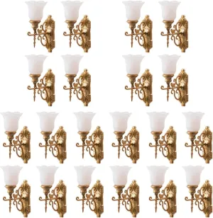 YARNOW 20 Pcs Miniature Led Candle Wall Sconces Lights for Dollhouse - 1:87 Scale Model Sand Table Lamps, Warm Yellow Light
