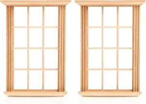 YARNOW 6 Pcs Wood Dollhouse Window Frames 1 12 Scale, Miniature Dollhouse Furniture, Ideal for DIY Bedroom Accessories