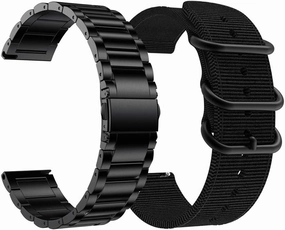 YEEJOK Vivoactive 5/3 Watch Bands Replacement, 20mm Nylon Watch Strap  Metal Watch Band Compatible for Garmin Venu/Garmin Vivoactive 3 Music/Forerunner 645/245 Smartwatch