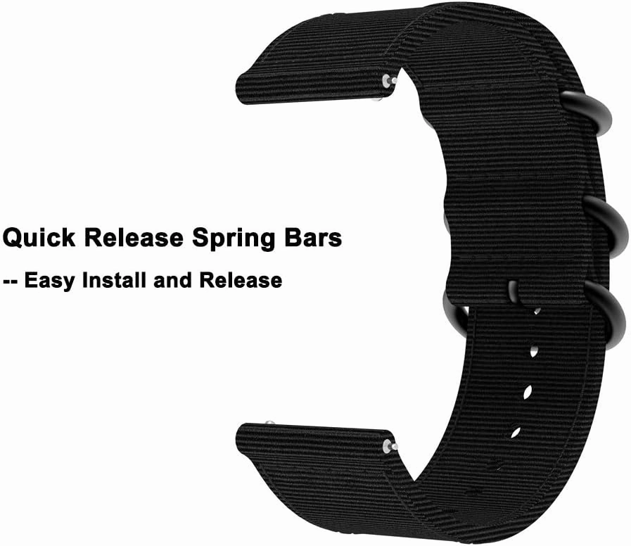 YEEJOK Vivoactive 5/3 Watch Bands Replacement, 20mm Nylon Watch Strap  Metal Watch Band Compatible for Garmin Venu/Garmin Vivoactive 3 Music/Forerunner 645/245 Smartwatch