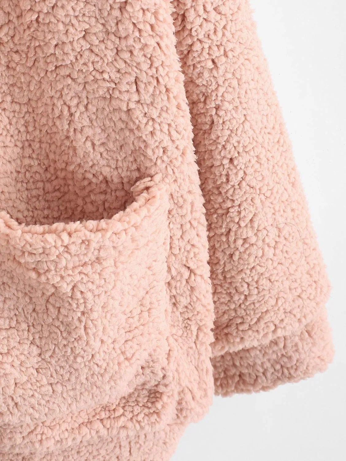 ZAFUL Women's Fluffy Jacket Hooded Shearling Cardigan Faux Fur Zip Up Fleece Cropped Sweatshirts Teddy Coat