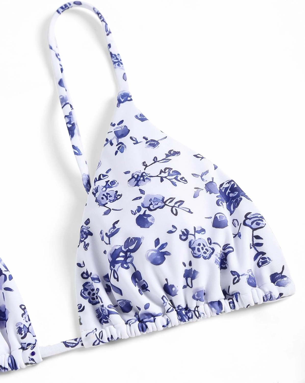 ZAFUL Women's Sexy Triangle Bikini Set Cami String Swimwear Texture High Cut Thong Swimsuit Cheeky Two Piece Bathing Suit